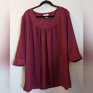 Chelsea Studio Burgundy Blouse Size 1X